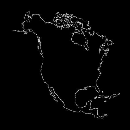 Map Of America. American continent, vector illustrationのイラスト素材