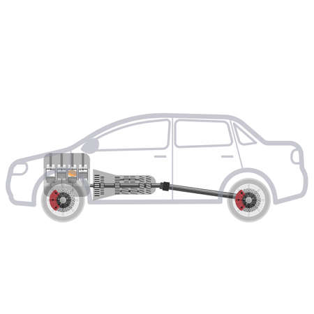 Auto parts. Device of the car. Vector illustrationのイラスト素材