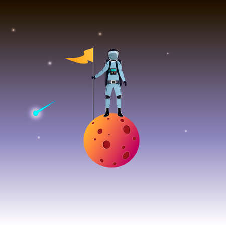 Astronaut. Spaceman in space, vector illustrationのイラスト素材