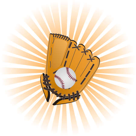 A baseball glove with a ball. Baseball Vector illustrationのイラスト素材