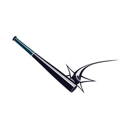 Baseball Hitting the ball with a baseball bat. Vector illustrationのイラスト素材