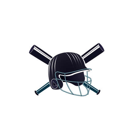 Baseball Hitting the ball with a baseball bat. Vector illustration