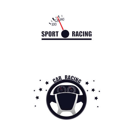 Driving. Steering wheel emblem, vector illustrationのイラスト素材