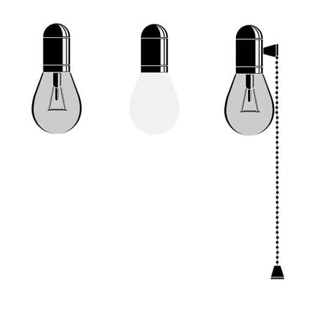 Electric bulb. Light switch. Vector illustrationのイラスト素材