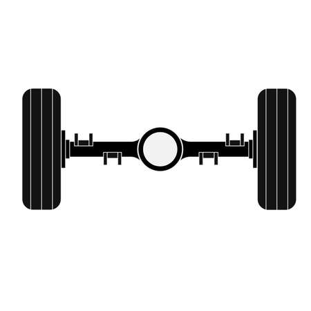 Car axle. Axle suspension. Vector illustrationのイラスト素材