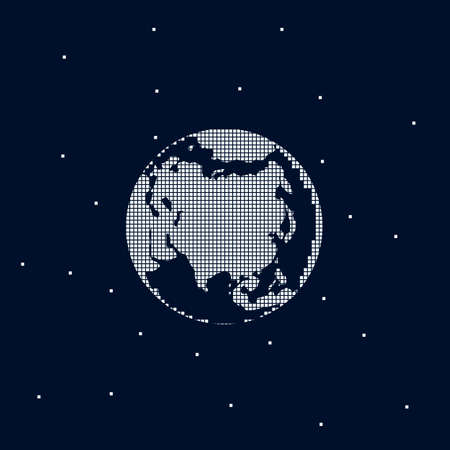 The planet earth is made up of pixels. Vector illustrationのイラスト素材
