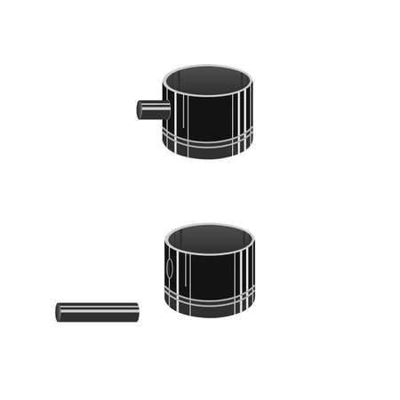 Car piston. Auto parts, vector illustrationのイラスト素材