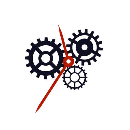 Clock mechanism. Clock Gears. Vector illustrationのイラスト素材