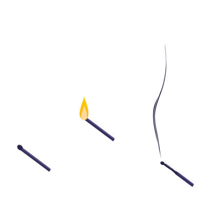 Matches. Burning match. Vector illustrationのイラスト素材
