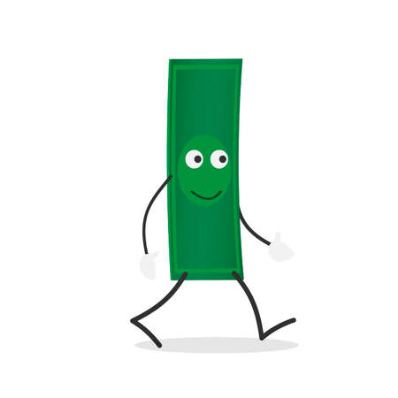 The bill is a character. Dollar Vector illustrationのイラスト素材