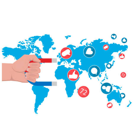 Internet technology. Liked. Vector illustrationのイラスト素材