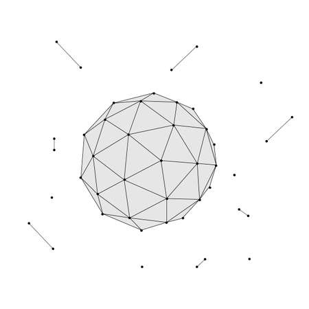 Sphere A shape consisting of polygons and particles. Vector illustration