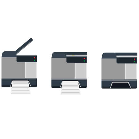 Scanner. Document scanning. Xerox, vector illustration