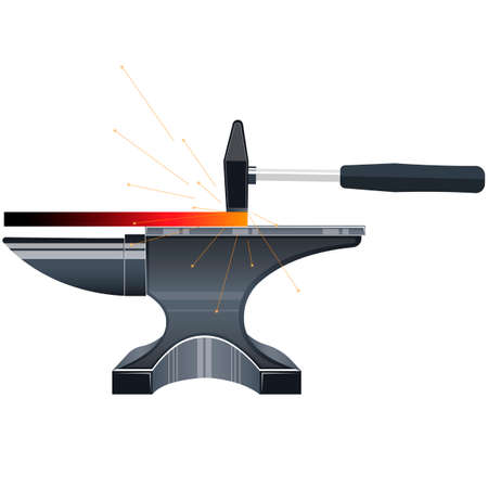 Smithy. Hammer and anvil. Vectorのイラスト素材