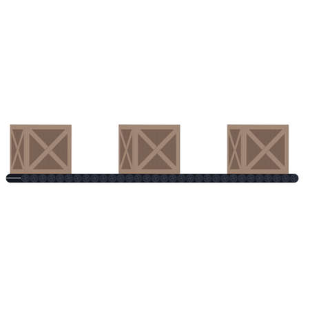 Conveyor Roller conveyor. Vector illustrationのイラスト素材
