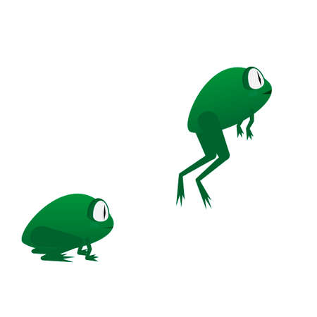 Frog. Frog jump. Vector illustrationのイラスト素材