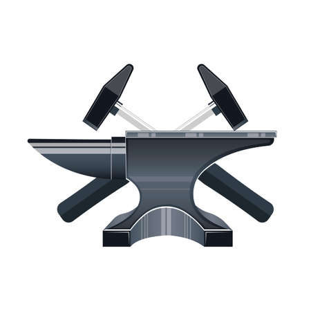 Industry Hammer and anvil. Vector illustrationのイラスト素材