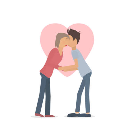 The lovers kiss. Kiss. Vector illustrationのイラスト素材
