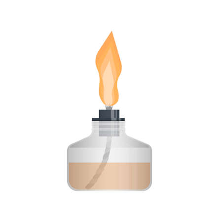 Spirit lamp. Flame in the burner, vector illustrationのイラスト素材
