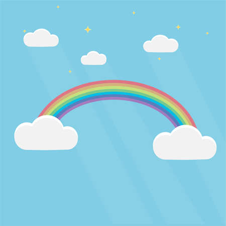 Rainbow Rainbow in the sky, vector illustrationのイラスト素材