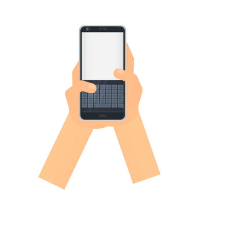Write messages. Phone keypad. SMS chat, vector illustrationのイラスト素材