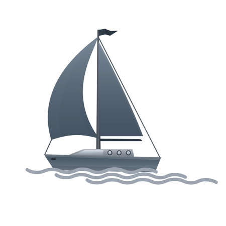 Sailing boat. Yacht, vector illustrationのイラスト素材