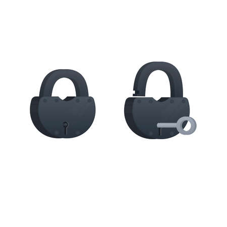 Padlock Key in the lock, vector illustrationのイラスト素材