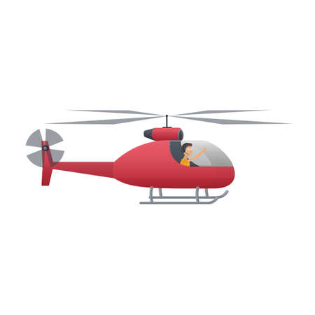 Helicopter pilot. Helicopter, vector illustrationのイラスト素材