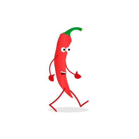 Chili pepper. Pepper character, vector illustrationのイラスト素材