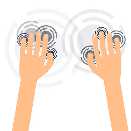 Virtual keyboard. Click on buttons, vector illustrationのイラスト素材