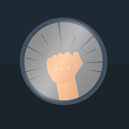 Banging fist. Tap the screen, vector illustrationsのイラスト素材