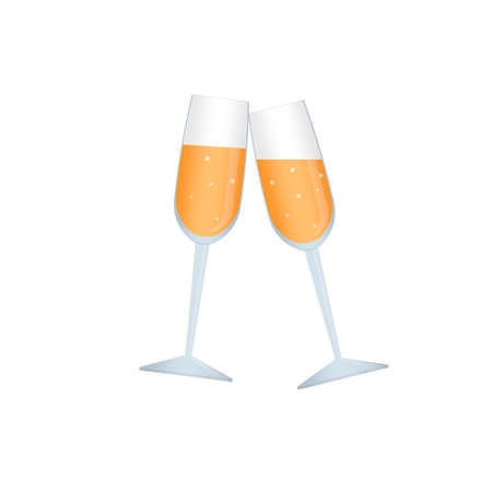 Stemware. Champagne glasses, vector illustrationのイラスト素材