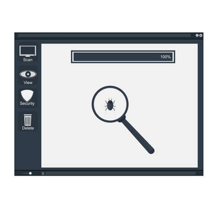 Antiviral. Program interface. Computer security, vector illustrationのイラスト素材