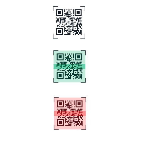 QR code. The scanning of the barcode, vector illustration