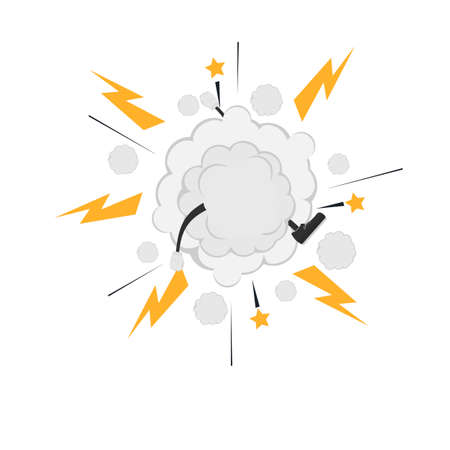 Cloud fight. Cartoon style, vector illustrationのイラスト素材