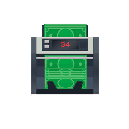 Banknote counter. Counting money, vector illustrationのイラスト素材