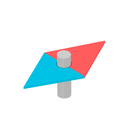 Arrow of the compass determines the direction, vector illustrationのイラスト素材