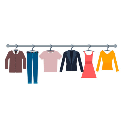 Wardrobe of clothes. A change of clothes, vector illustrationのイラスト素材