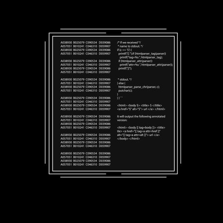 Code window. Programming screen, vector illustrationのイラスト素材