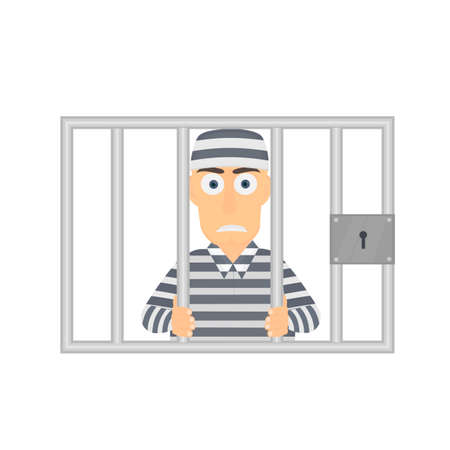 Prisoner. Arrested in prison, vector illustrationのイラスト素材