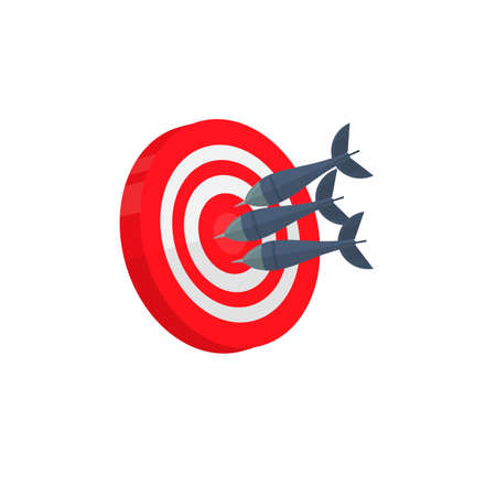 Darts. The dart hits the target, vector illustrationのイラスト素材