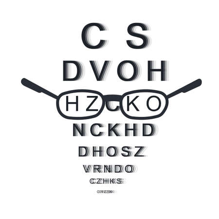 Glasses. Vision check, vector illustration