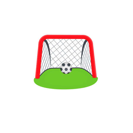 Goal. A ball in a football goal, vector illustrationのイラスト素材