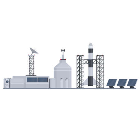 Space colony. Martian station, vector illustrationのイラスト素材