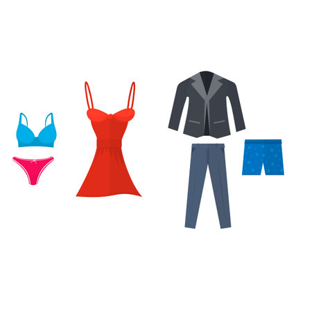 Scattered things. Underwear, vector illustrationのイラスト素材