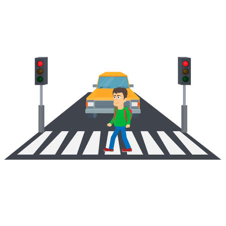 Pedestrian crossing. Pedestrian crossing the road, vector illustrationのイラスト素材