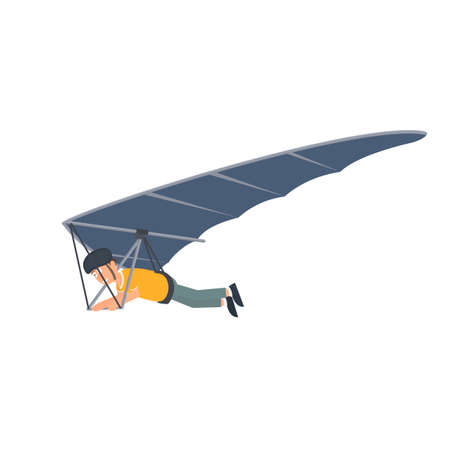 Hang glider. Paragliding flight, vector illustrationのイラスト素材