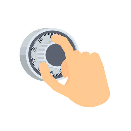 Lock combination. Selection of a combination of a safe lock, vector illustrationのイラスト素材
