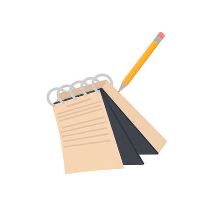 Notepad. Write goals in a notebook with a pencil, vector illustrationのイラスト素材