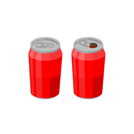 Can of carbonated drink. Fizzy drink, vector illustrationのイラスト素材